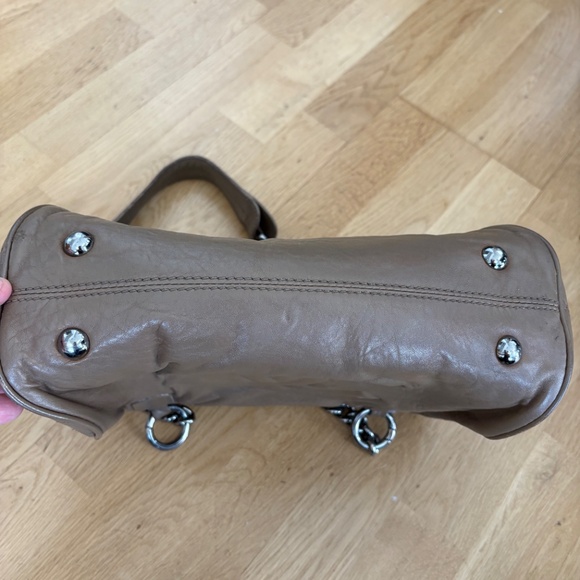 CHANEL Shoulder Bag, Tan/Taupe, Quilted Sides, Silver Chunky Chain - Picture 3 of 13